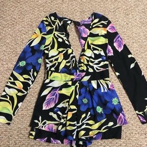 Open back jungle romper